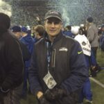 Dr. Carey on the sideline with the Seattle Seahawks